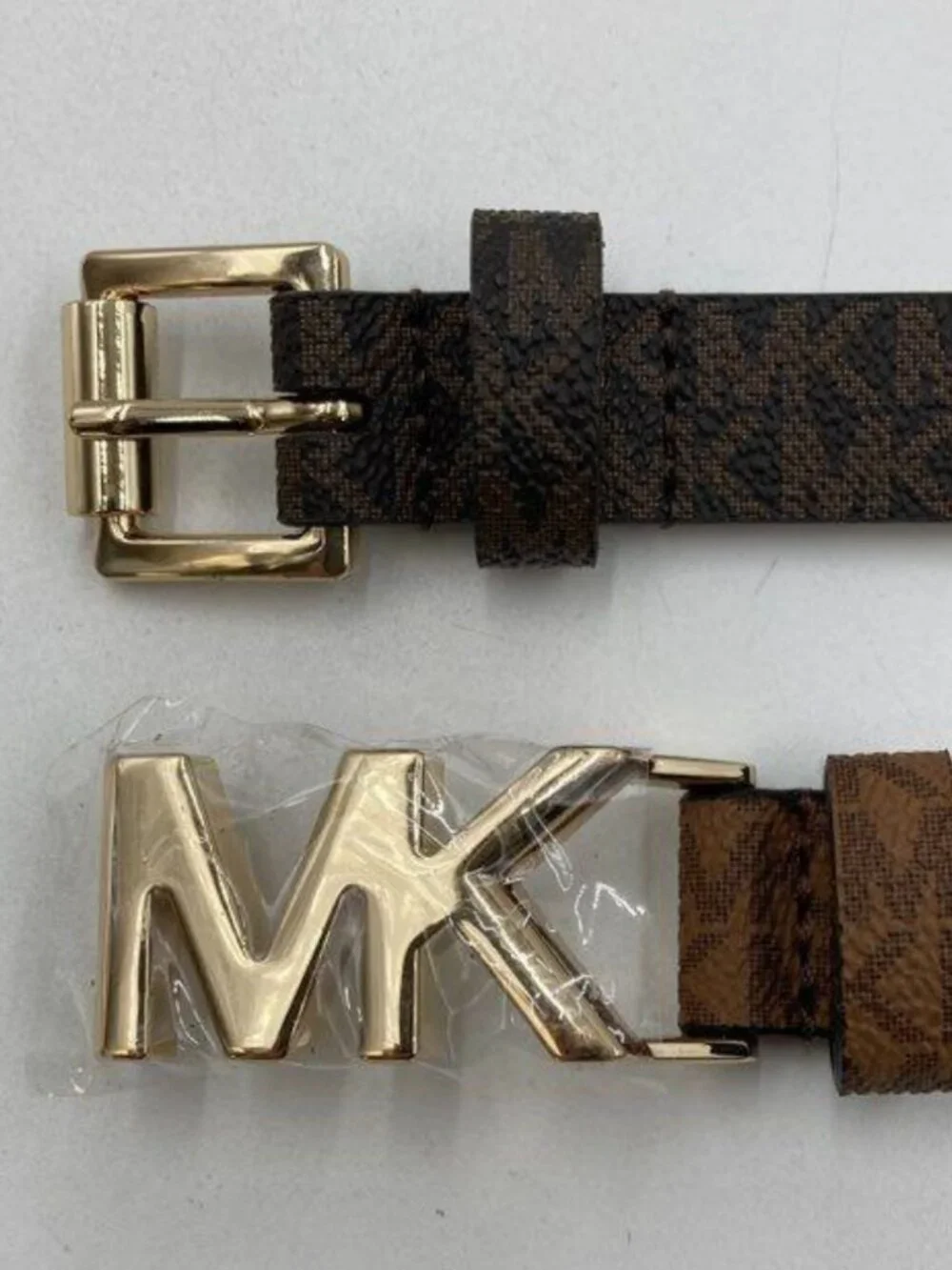 Michael Kors Womens Logo Belts Gold Hardwear Large NWT Bundle